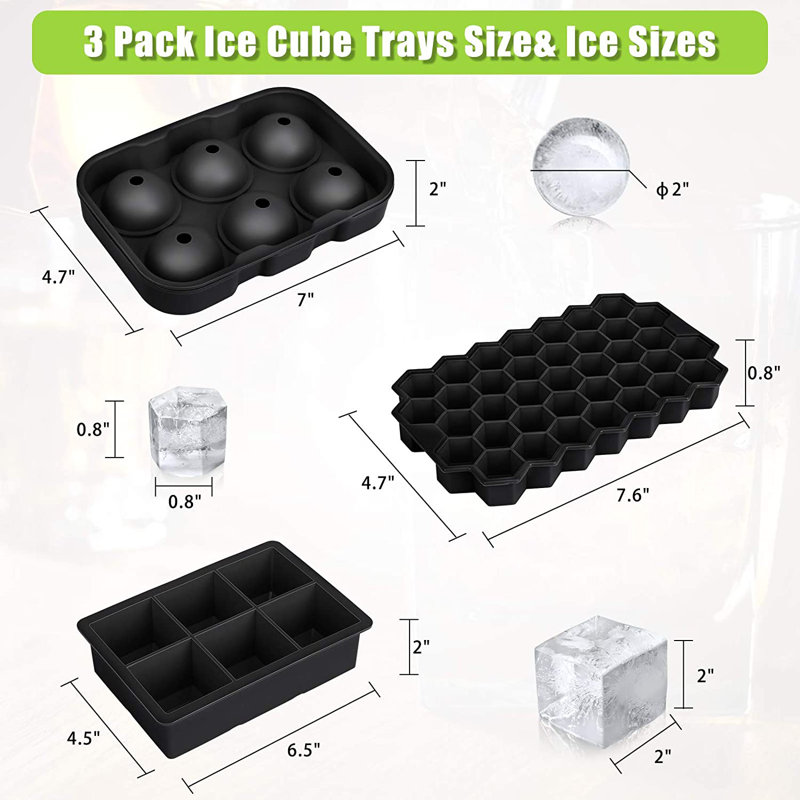 Ensemble de moules pour plateau de glace 3 pièces Flash Popup