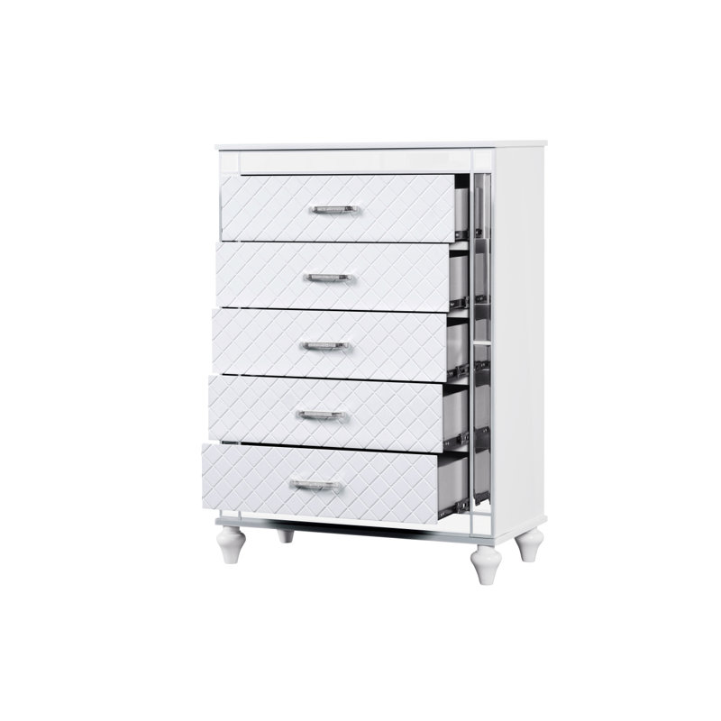 Commode argentée, commode argentée, Argenté / blanc