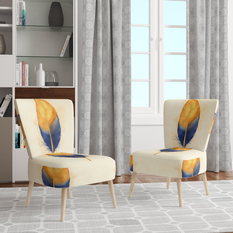Chaise d'appoint Glam Feather, Side Chair Armless