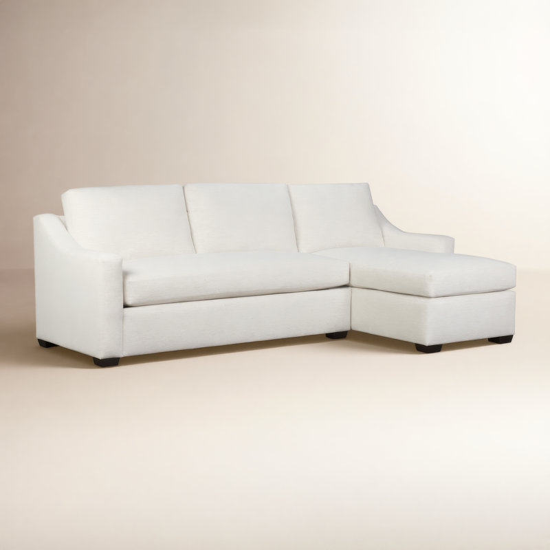 Canapé modulaire 2 pièces Cranbrook, Chenille Crypton® neige Nomad, Orienté à droite
