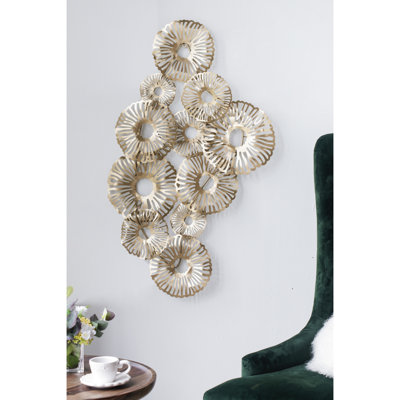 24X2x42" Gold Iron Wall Accent - Adds Elegance To Any Room Luminous Display Enhances Beachy Living Areas