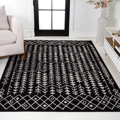 Kendahl Moroccan Geometric Black/Cream Rug