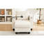 Chaise en velours côtelé beige avec porte-gobelets, compartiments de rangement et organisateurs latéraux multifonctionnels pour petits espaces