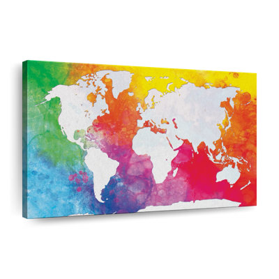 " World Map In Rainbow Colors " by Naomi Heart