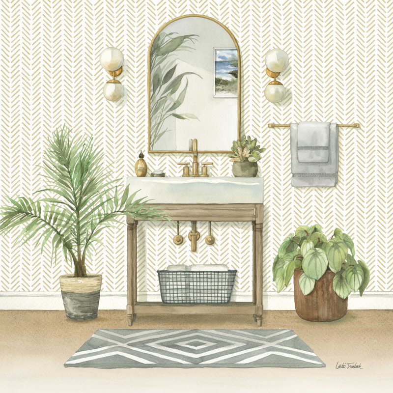 «Serene Bath I» par Leslie Trimbach, impression sur toile tendue, H 36 po x l 36 po
