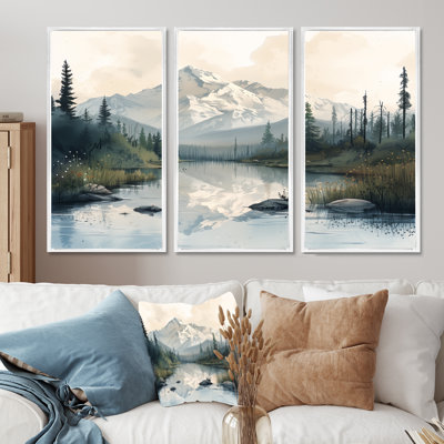 Alaska Winter River Into Denali National Park I - Alaska Wall Art Print Set