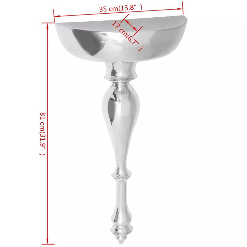 Straight Aluminum Floating Shelf, 31.88" H x 13.8" W x 6.7" D
