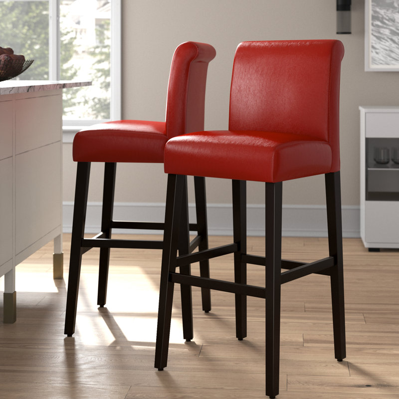 Tabouret de bar et de comptoir Altovise, Rouge chaud, Tabouret de bar (siège d’une hauteur de 30 po)