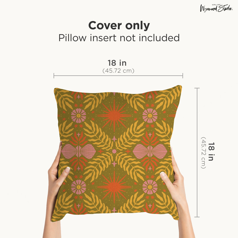 Housse de coussin floral en polyester