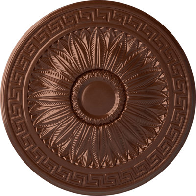 Endurathane Randee Ceiling Medallion, 20"OD x 1 3/8"P (Fits Canopies up to 3 7/8"), Hand-Painted Copper Penny Finish