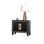 Table de chevet de style contemporain, table de chevet 1 pièce, garniture décorative dorée, tiroir supérieur doublé de feutre, bois massif, anglais, armoire moderne à installation rapide, accent, simple extension complète