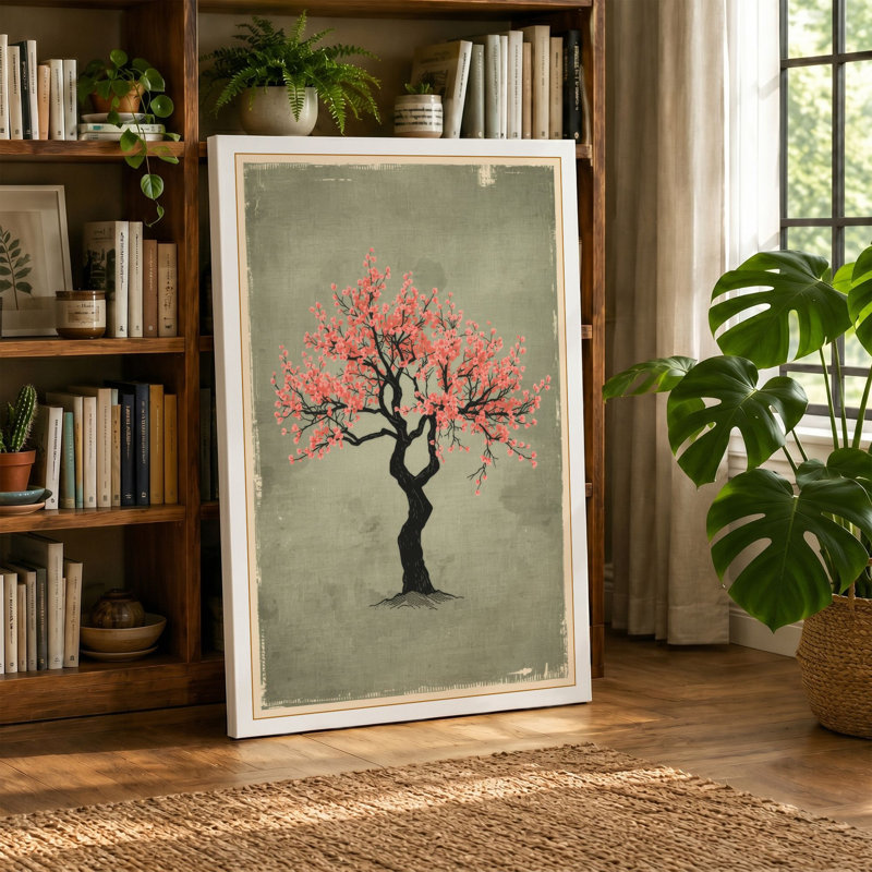 Blossom Crown Botanical - Wrapped Canvas, 18x12 - 45.7 x 30.5 cm, Black Border