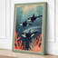 Whales in Blue Depths Coastal - Wrapped Canvas-2144492324-2144492328