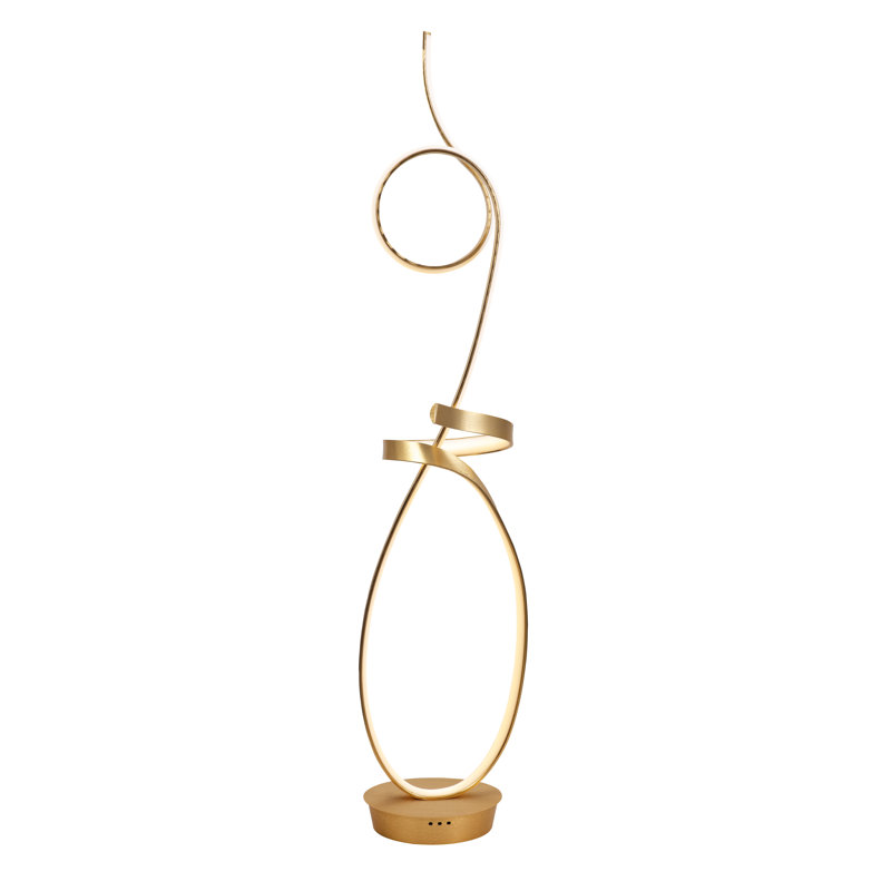 Barbe 63'' Anodized Gold LED Novelty Floor Lamp with USB