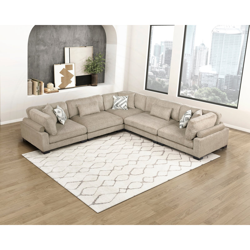 5-Piece Modular Sectional Sofa with Plush Support and Versatile Layout