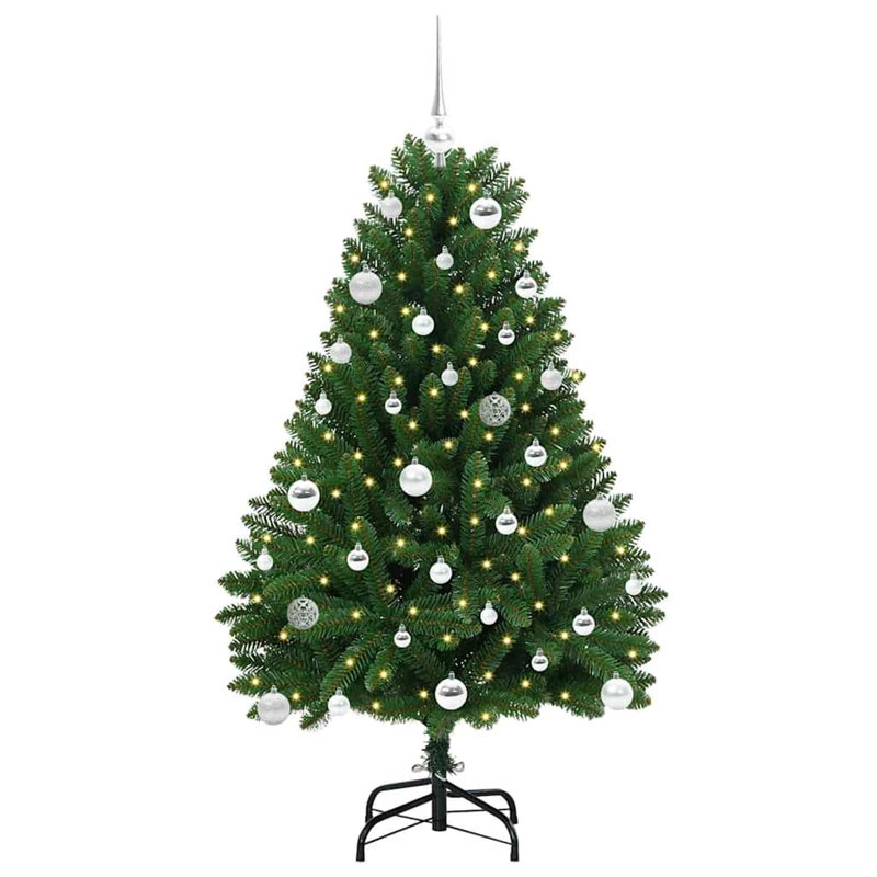 Artificial Christmas Tree with Stand Green PVC and Metal, 4.92 ft