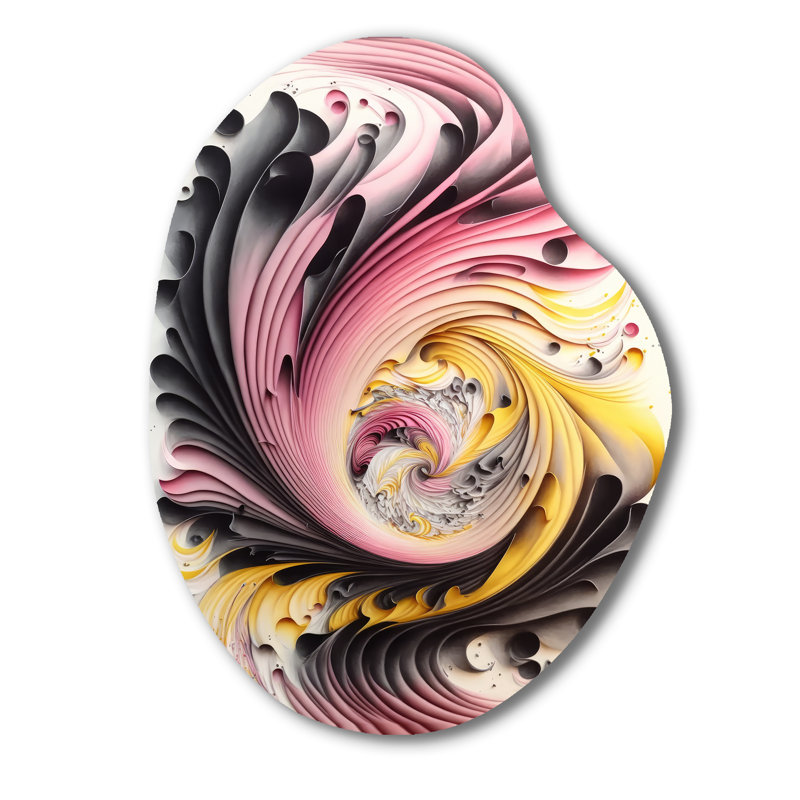 Multicolore peinture tourbillonnant I - forme unique spirales abstraites en métal, sculpture murale asymétrique en métal