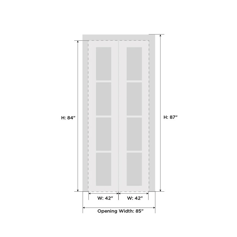 Portes pliantes en verre Lucia, 84 po x 84 po