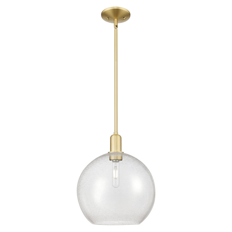 Mini-luminaire suspendu 1 lumière Arcadia - Athens, Or satiné, Grainé, H 10,63 po x l 11,75 po x P 11,75 po