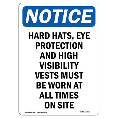 Hard Hats Eye Protection and Sign