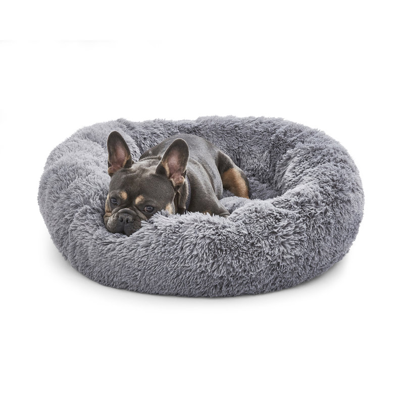 Silentnight Calming Plush Donut Pet Bed, 20cm H x 70cm W x 70cm D, Grey