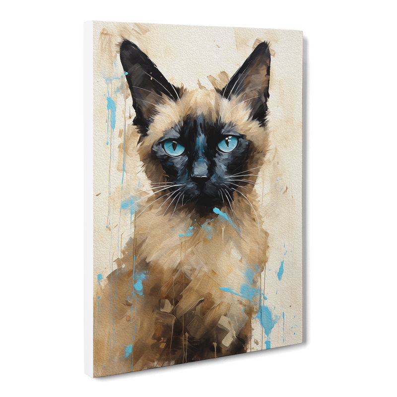 Siamese Cat Action No.2 - No Frame Print, 60cm H x 40cm W x 3cm D