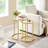 Round Metal Nesting End Table Set of 2 with Glass Top-105624566