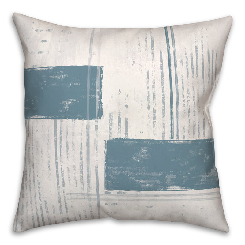 Geometric Outdoor Reversible Throw Pillow, Blue