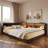 Wood Daybed With Storage Shelves, Usb Ports And Led-529239336