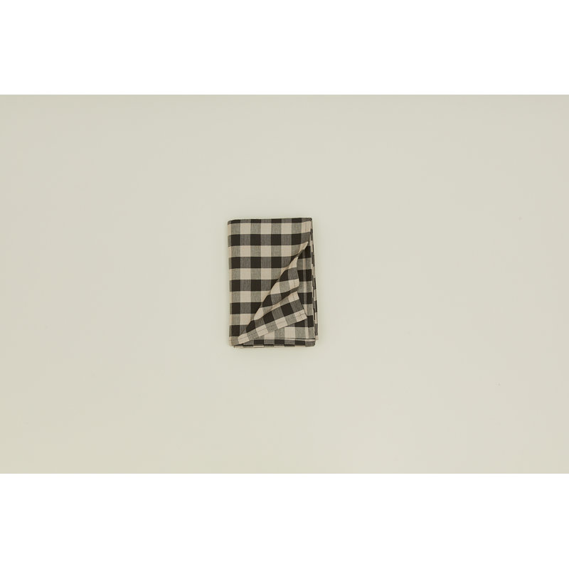 Essential Gingham Tablecloth, Black/Light Gray