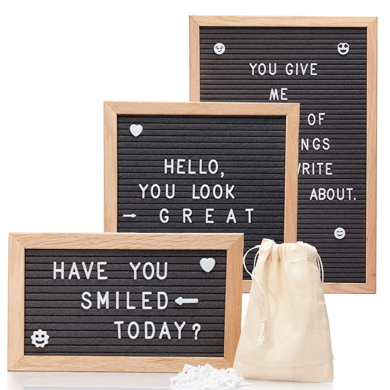 Changeable Letter Board, Black, 25cm H x 15cm W x 3cm D