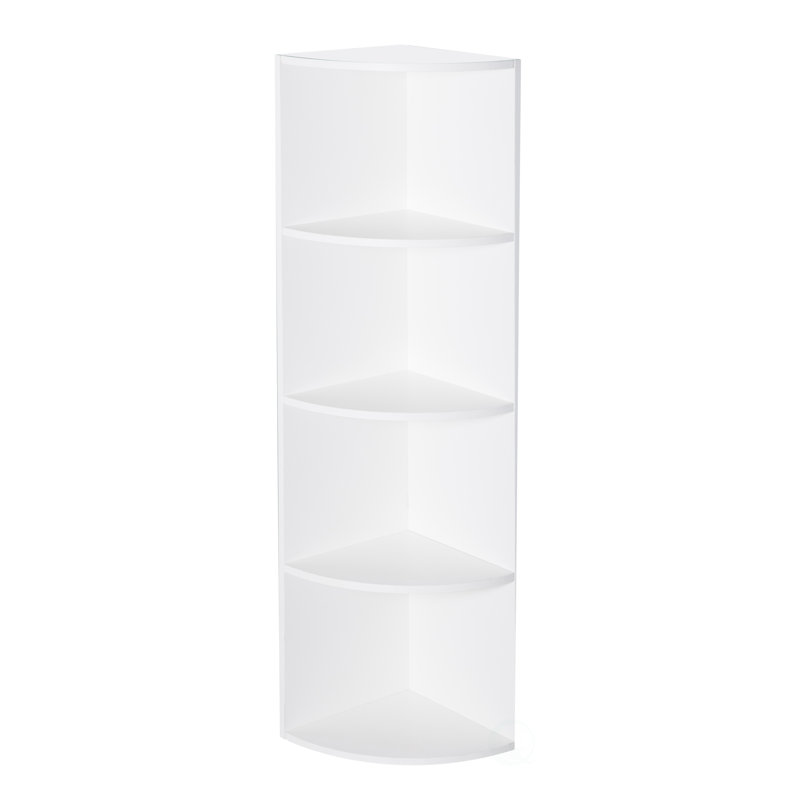 Bibliothèque d'angle en bois à 4 niveaux de base Basic Basic, Blanc