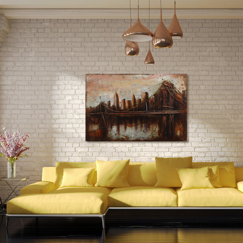 Handmade Industrial Brooklyn Bridge Metal Wall Art
