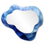 «Aqua Spiral Aloe Leaf Succulent I - Miroir mural décoratif succulent nuage, miroir de coiffeuse traditionnel, imprimé sur métal