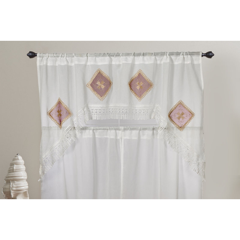 Van Abstract Swag Window Valance, Burgundy