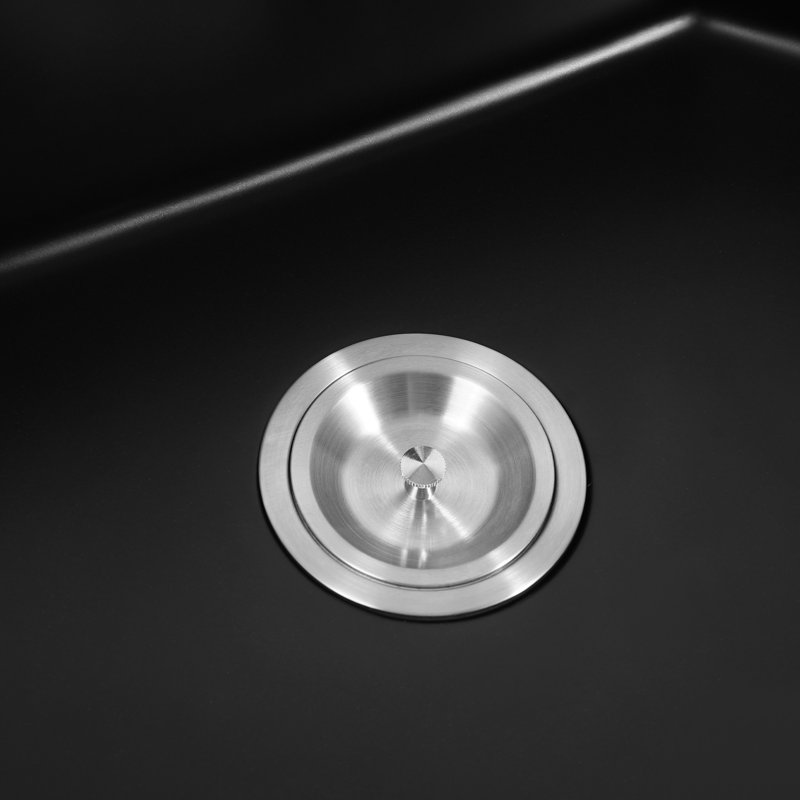 26.77" W Black Irregular Corner Undermount Kitchen Sink