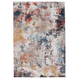 France Gray/Ivory/Red Area Rug