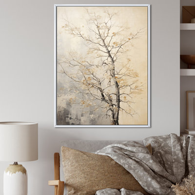 Beige Trees Oak Solitude I - Tree Oak Large Wall Art