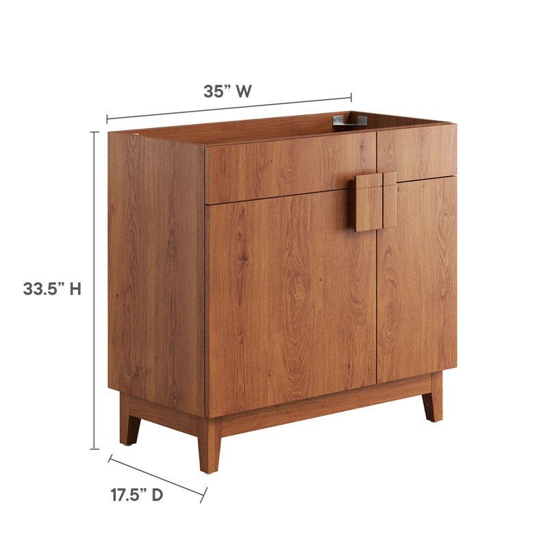 Miles Walnut 36'' Single Bathroom Vanity Cabinet