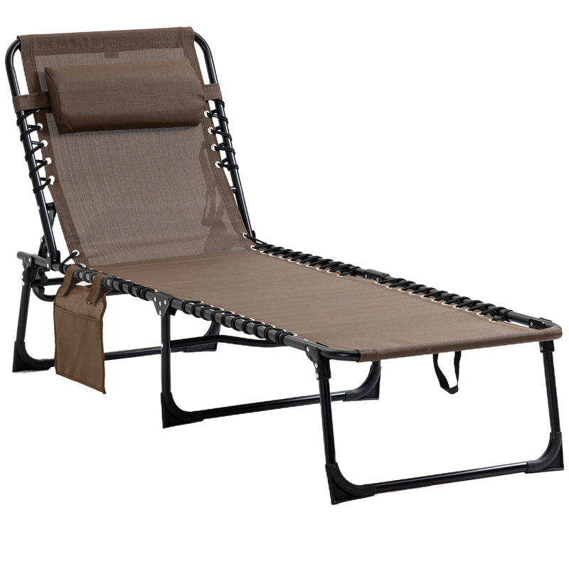 Reclining Chaise Lounge Chair, Brown