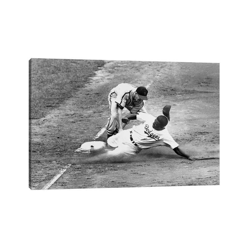 Jackie Robinson (1919-1972) - Wrapped Canvas Print, 66.04 cm H x 45.72 cm W x 1.91 cm D