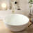 59" Freestanding Round Bathtub Solid Surface Soaking Tub