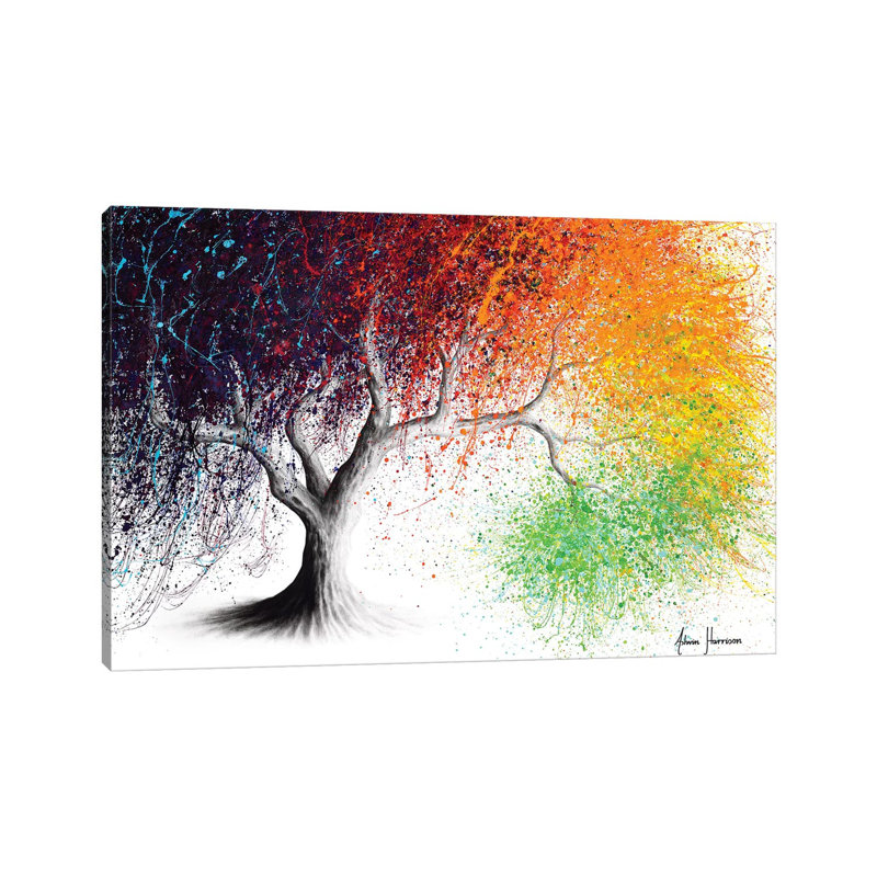 Rainbow Season Tree by Ashvin Harrison - Print on Canvas, Wrapped Canvas, 101.6 cm H x 66.04 cm W x 1.91 cm D