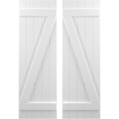 Americraft (2 Batten) Joined Board-n-Batten Shutters w/ Z-Bar (Per Pair)