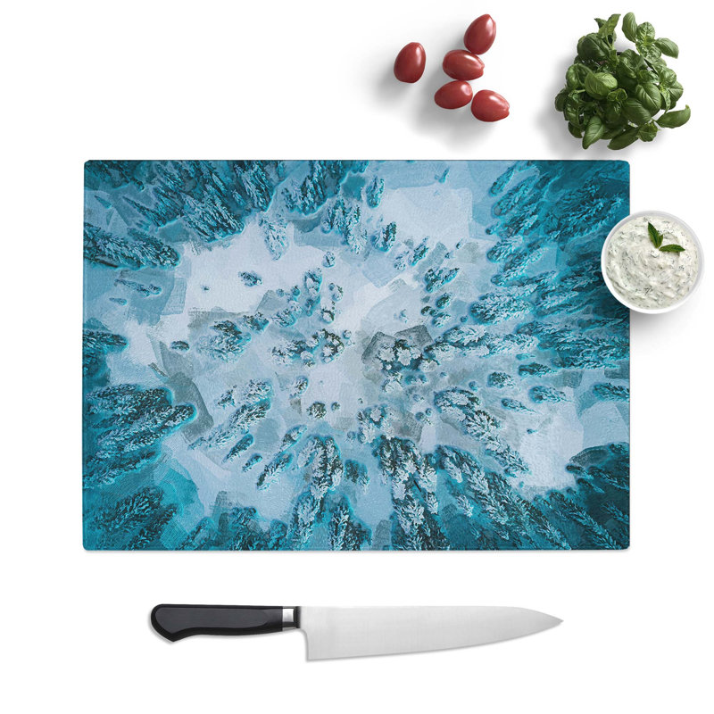 Glass Fresh Snow Upon The Forest in Abstract Chopping Board, 39 cm W x 28.5 cm L