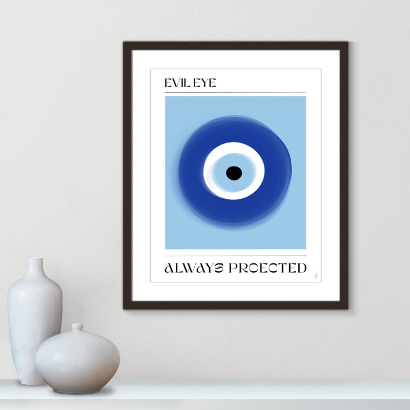«Evil Eye» par Volfova, Noyer à grain ouvert, L 21,5 po x H 25,5 po, Imprimé mat