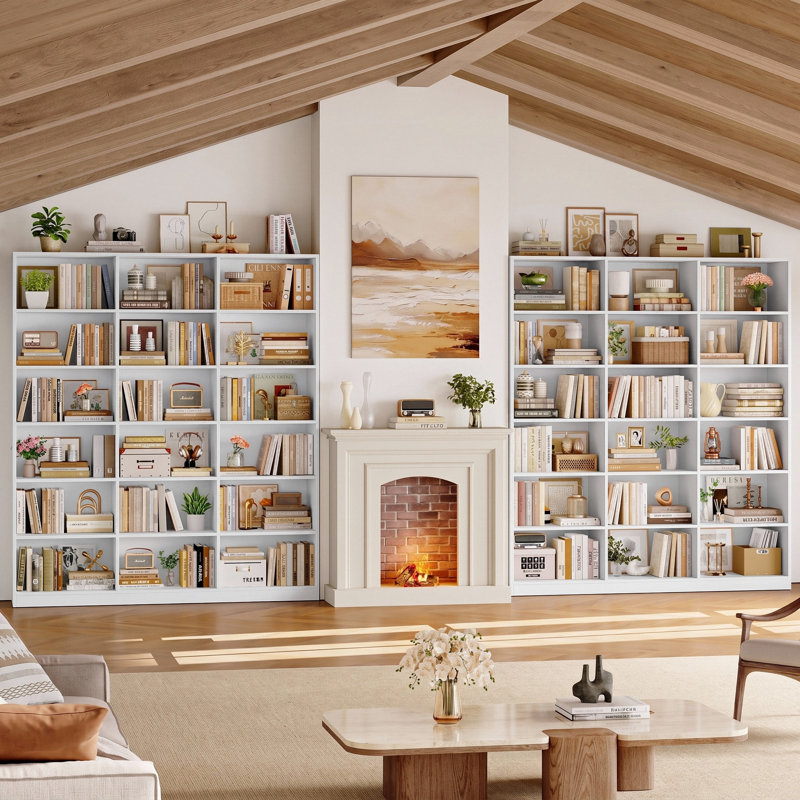 72.1" Tall Kitchen Cabinet Storage, 6-Tier Open Shelving Unit with 18 Cubes, Pantry & Dining Room Organizer, White