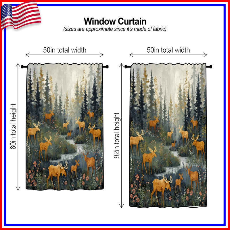 Rideaux de fenêtre Moose, 50" x 92" - 1 Panel, Sheer