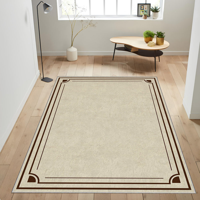 Luxurious Woven Carpet, 100% Polyester, 70.9 x 110.2 Inches | 740 g/m², Non-Slip Felt Dot Underside, 0.2 Inch Pile Height | Machine Washable, Easy Care, Perfect for Living Room & Bedroom Décor