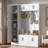 4-in-1 Tall Modern Hall Tree With Shoe Storage,  Cabinets, Coat Hooks, Metal Handles And Adjustable Shelves-367533